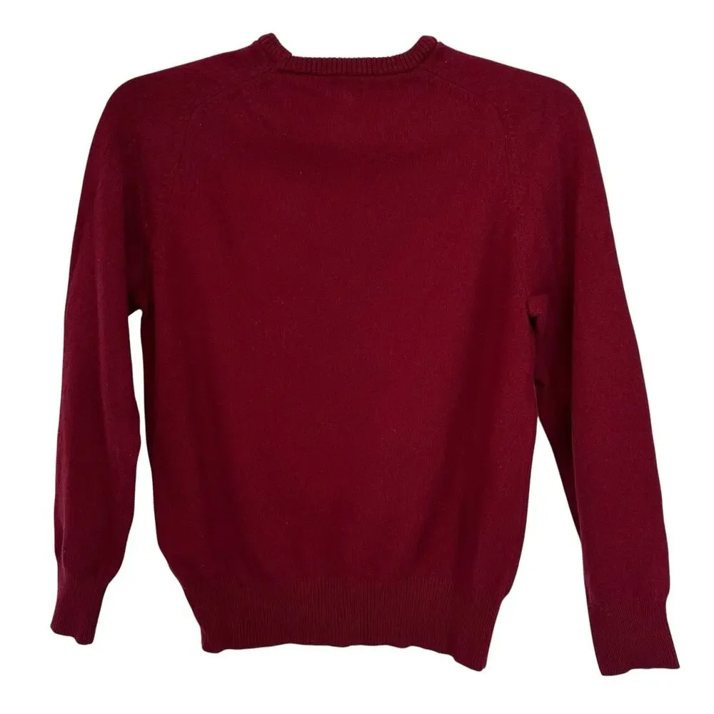 J. Crew Pure Lambswool Crewneck Sweater Red 07939 Size L
